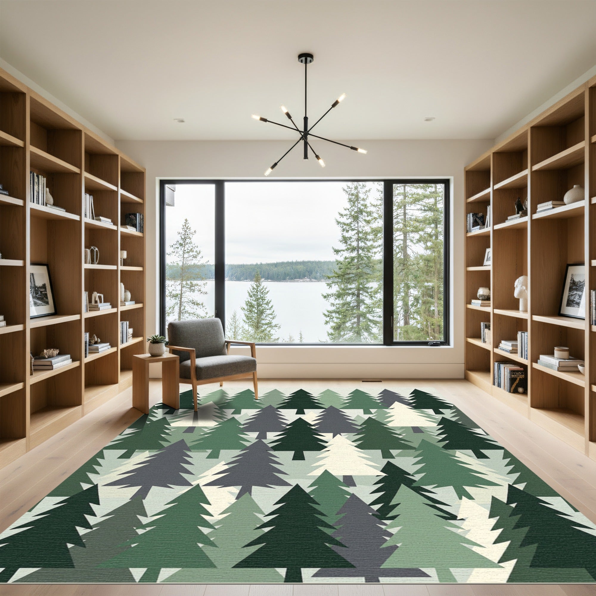 Mid Century Modern Forest Pine Rug