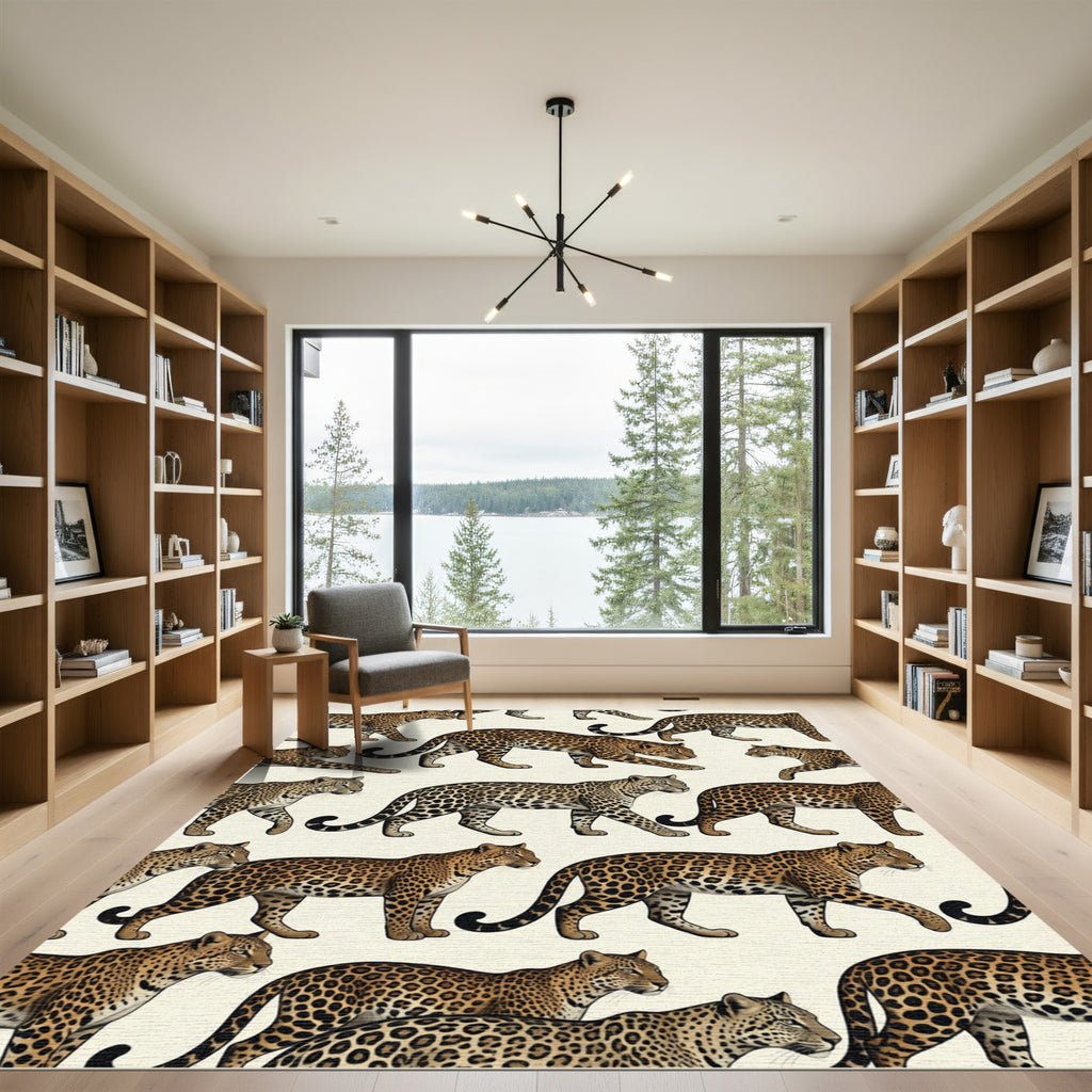 Leopard Spot Animal Safari Pattern Rug