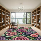 Romantic Rose Cabbage Garden Bloom Rug