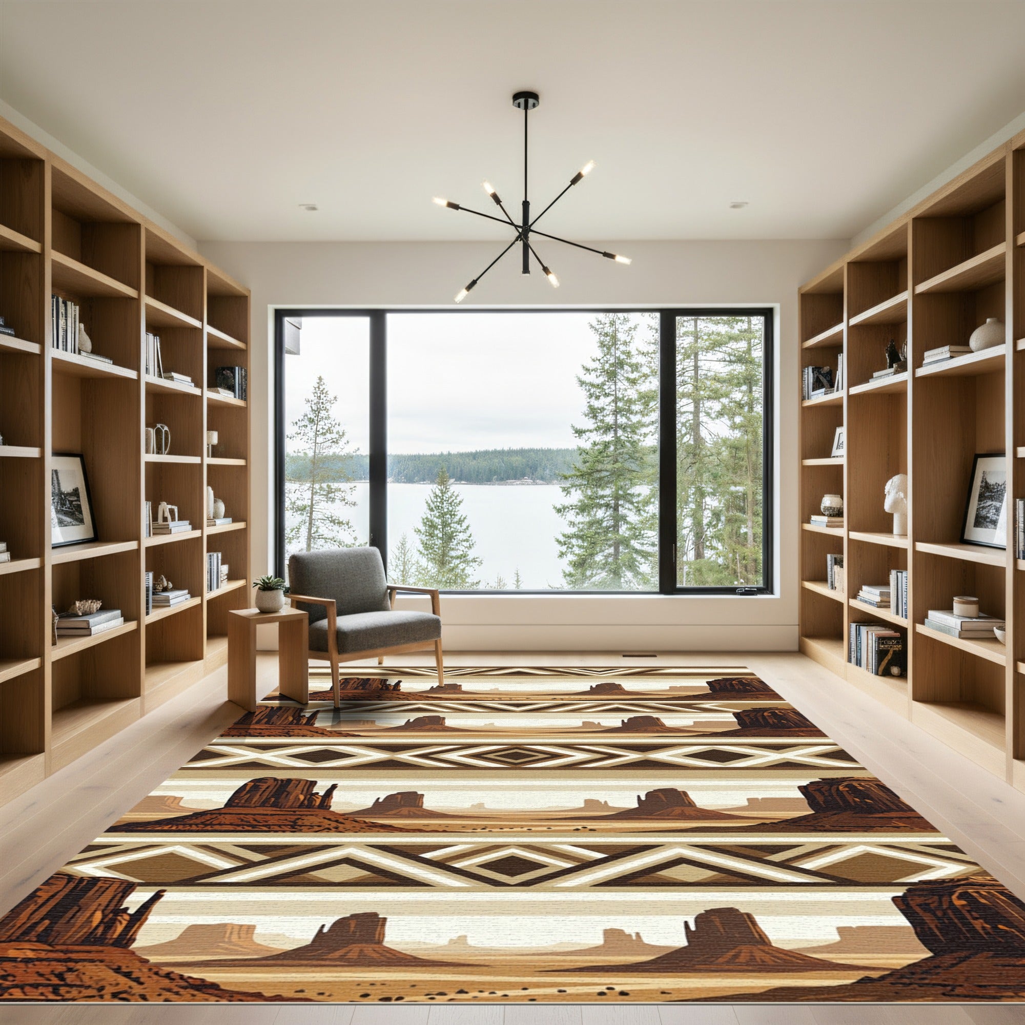 Southwest Desert Mesa Geometric Earth Rug