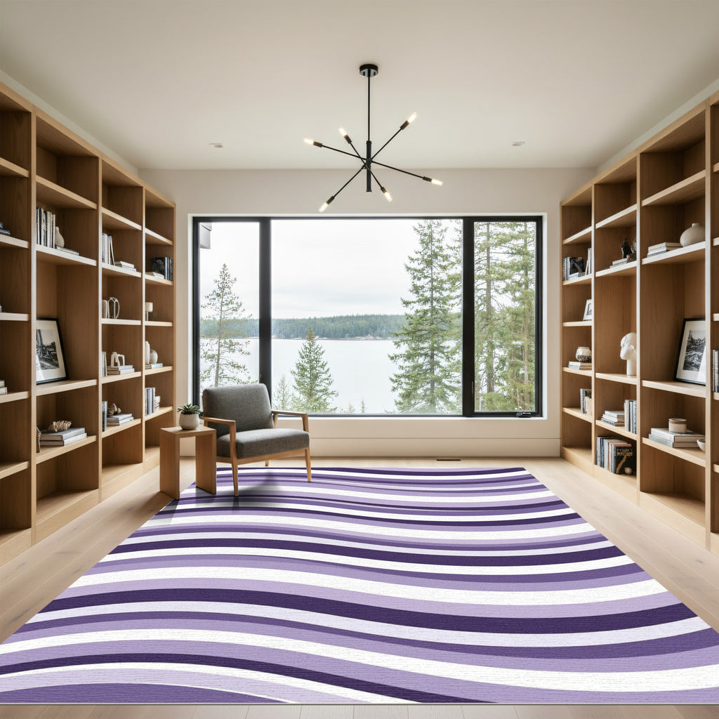 Amethyst Wave Stripe Composition Rug