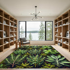 Green Herb Garden Arrangement Rug