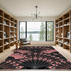 Art Deco Blush Peacock Fan Repeating Rug