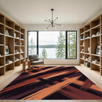 Abstract Copper and Bronze Crosshatch Rug