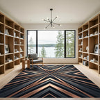 Modern Geometric Copper Slate Angular Rug