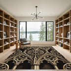 Gothic Gold Quatrefoil Rose Window Rug