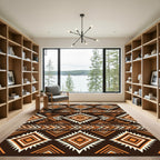 Geometric Diamond Arrow Earthy Tone Rug
