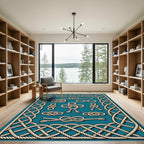 Nautical Knots Cream Border Rug