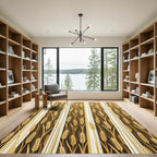Golden Wheat Harvest Striped Rug