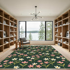Dark Forest Wildflower Meadow Flora Rug