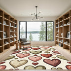 Rustic Earthy Heart Medley Illustration Rug