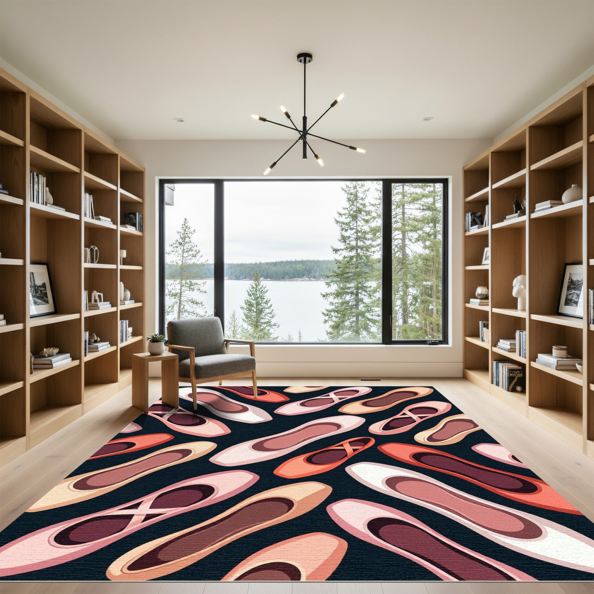 Ballet Slipper Array Coral Pink Beige Rug
