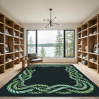 Emerald Green Twisted Rope Border Rug
