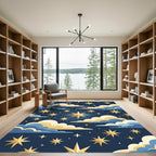 Golden Starry Night Sky Rug