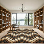 Earth Tone Chevron Zigzag Laminate Rug