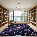 Celestial Moon and Starry Night Sky Rug