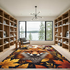 Artistic Golden Fox Fall Foliage Rug