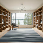 Minimalist Gray Ombre Ocean Wave Rug