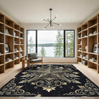 Ornate Golden Star Baroque Filigree Rug