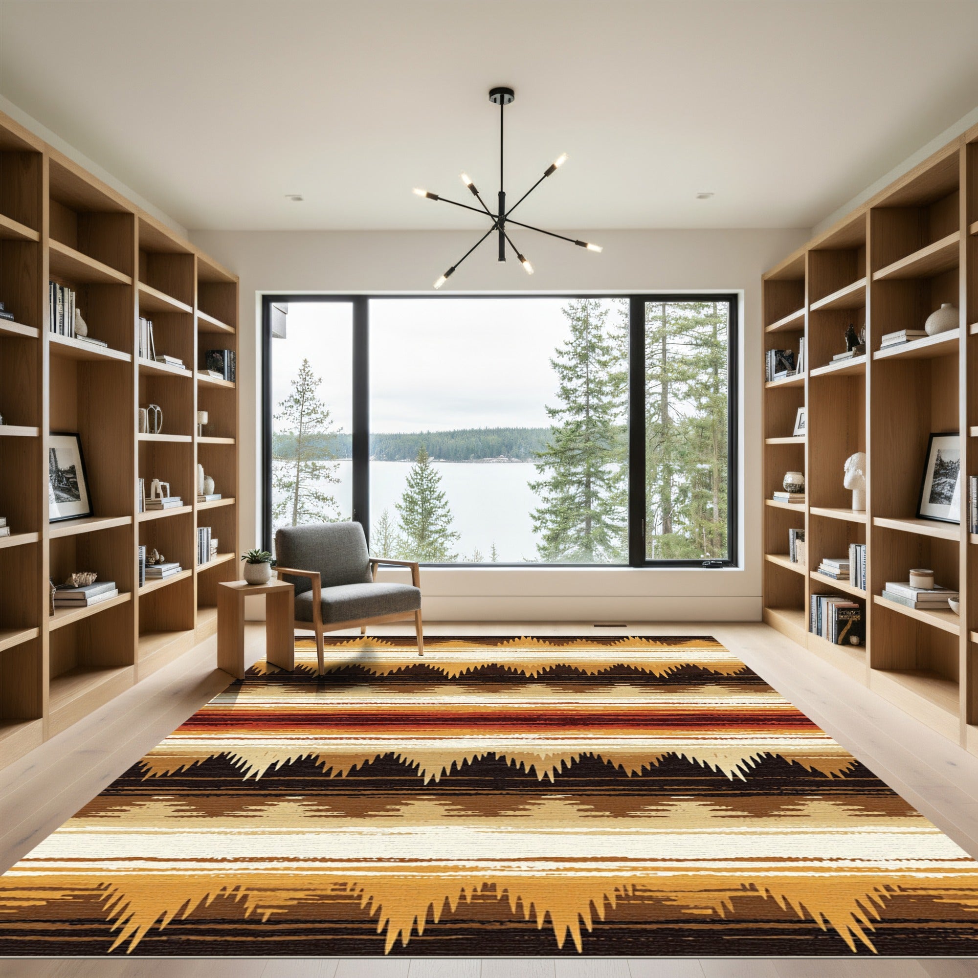 Earthy Aztec Stripe Rug