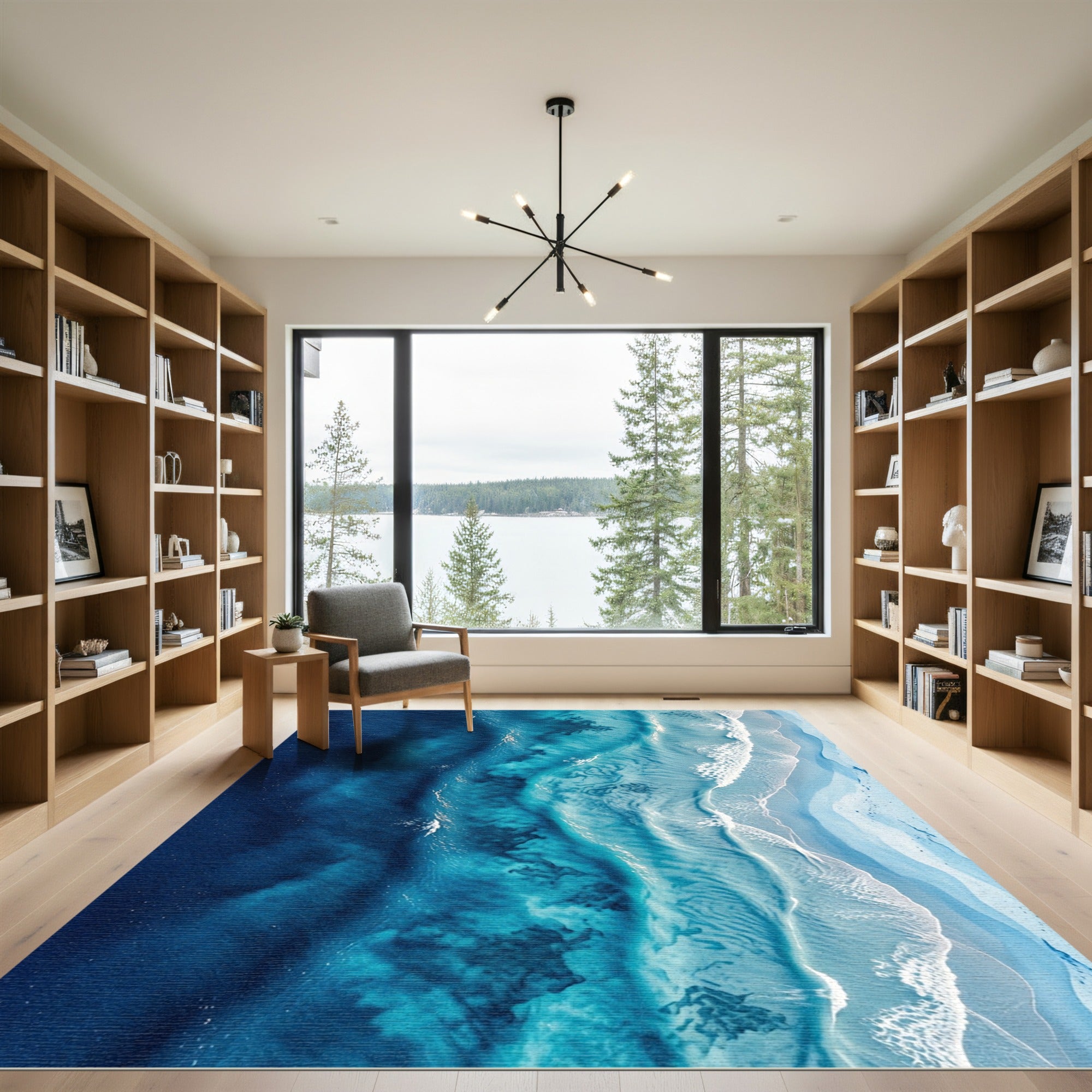 Azure Waters With White Foam Lines Rug