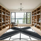 Monochrome Geometric X Sharp Angular Lines Rug