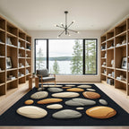 Smooth Pebble Arrangement Cream Brown Grey Rug