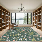 Delicate Pink White Botanical Bloom Rug