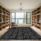 Charcoal Gray Woven Texture Rug