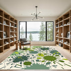 Green Splatterburst Abstract Art Rug