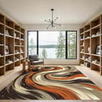Abstract Earth Tone Swirling Wave Rug