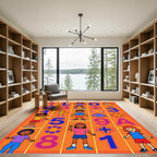 Playful Kids Numbers Colorful Alphabet Rug