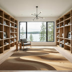 Earthy Rippled Sand Dune Abstract Rug
