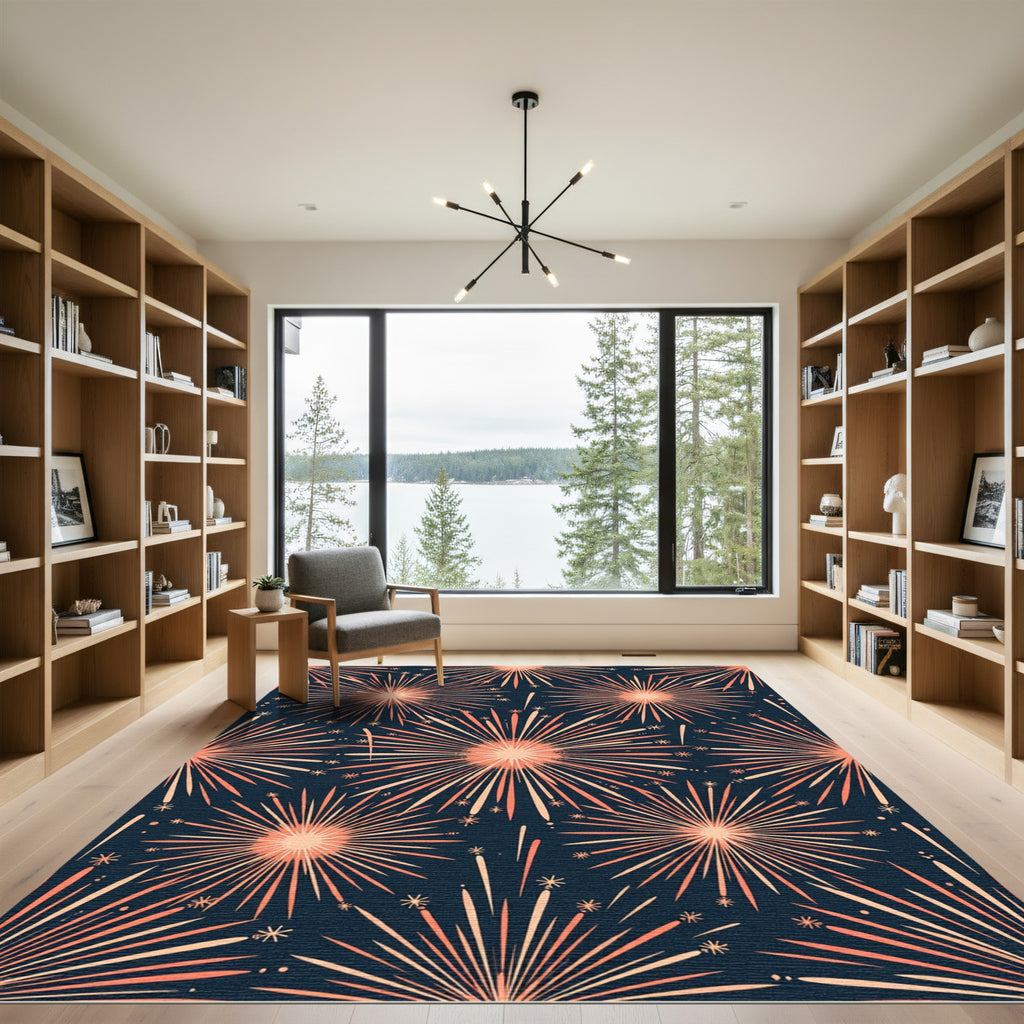 Coral Burst Starburst Radiance Rug