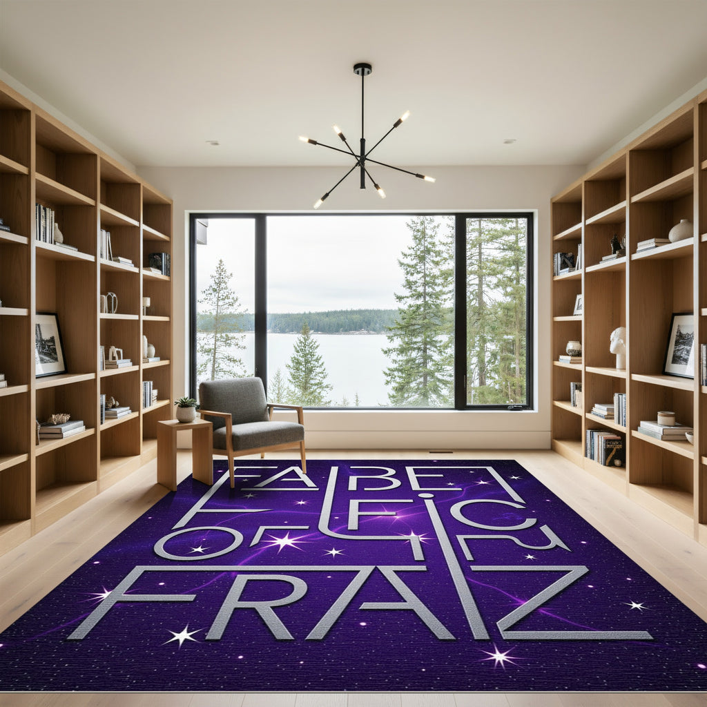 Cosmic purple starry night graphic Rug
