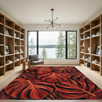Terracotta Leaf Tropical All Over Rug