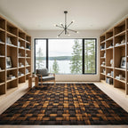 Woven Texture Brown Tan Weave Rug