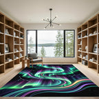Aurora Borealis Constellation Swirl Rug