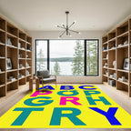 Bold Typographic Geometric Letters Rug