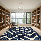 Navy Blue Twisted Rope Weave Rug