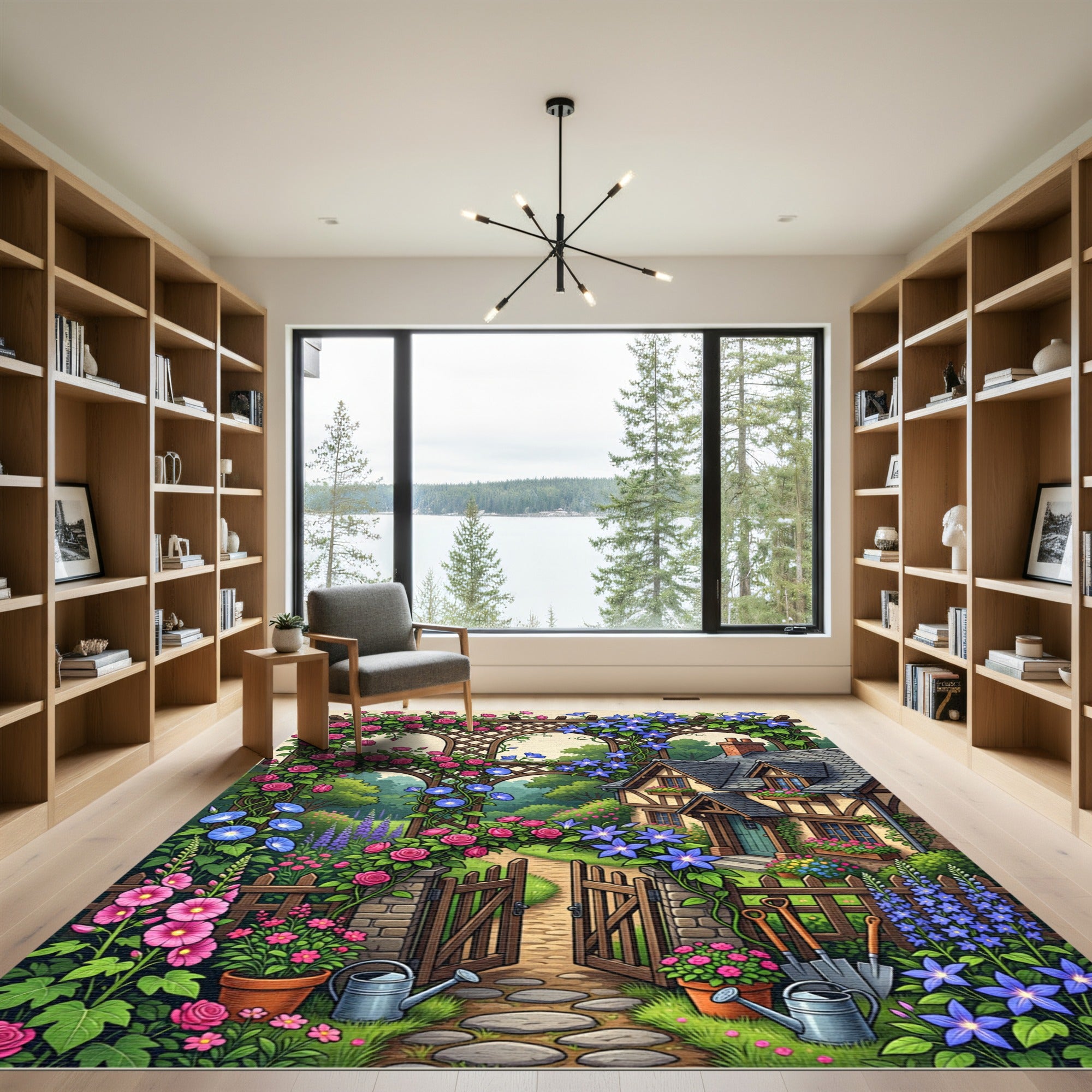 Enchanted Cottage Rose And Clematis Garden Rug