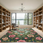 Elegant Rose Garden Floral Vines Rug