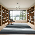 Monochromatic Abstract Horizontal Lines Rug