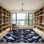 Midnight Celestial Baroque Ornate Starry Universe Rug