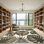 Lush Emerald Monstera Tropical Foliage Rug