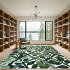 Lush Forest Green Foliage Trellis Rug