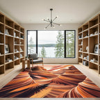 Canyon Swirl Orange Abstract Rug