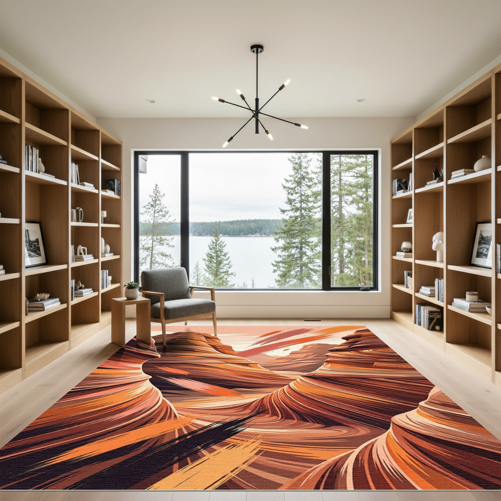 Canyon Swirl Orange Abstract Rug
