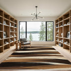 Abstract Earth Tone Wavy Brushstroke Rug