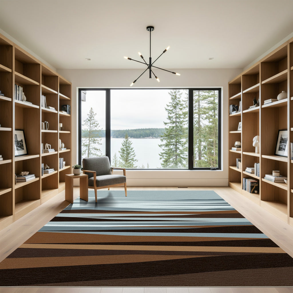 Minimalist Abstract Earth Tone Landscape Rug